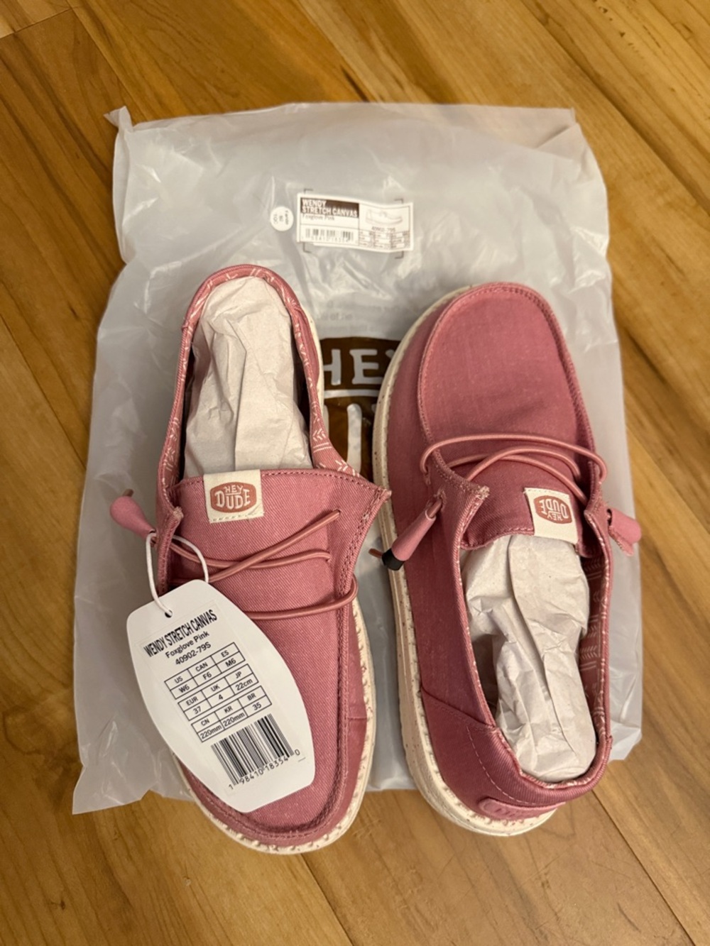 Hey Dude Dusty Rose Canvas Wendy Slip-On Shoes